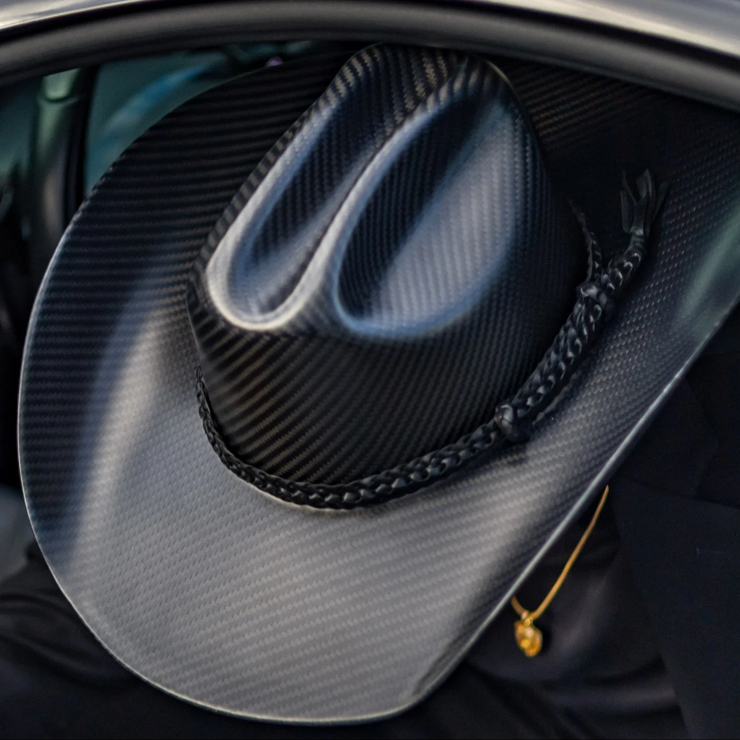 WHISTLINDIESEL x NELSON RACING DESIGN Hand Made Carbon Fiber Cowboy Hat - MATTE - Image 3